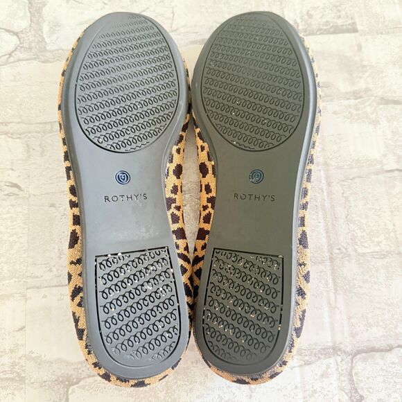 Rothys The Flat Animal Print Shoes Round Toe Eco Friendly Knit Comfort Sz 11 - Picture 6 of 8